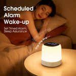 Elfeland Portable Night Light with LED Display Timer Setting Bedside Lamp 2400mAh Rechargeable LED Clock Dimmable Touch Remote Control