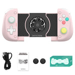 LinkMejor X3 Stretchable Game Controller Wired bluetooth Gamepad with Cooling Fan Dual Hall Effectis Vibration Turbo Function Compatible with 3.94-inch to 6.89-inch Moile Phone