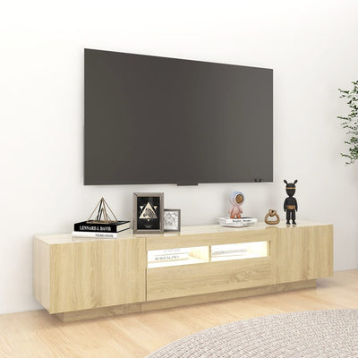 TV Cabinet with LED Lights Sonoma Oak 70.8"x13.8"x15.7"
