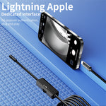 LinkMejor Soft Line】Endoscope Camera For iPhone APPLE 8MM Cars Endoscopic Flexible Line IP68 Waterproof 8 LEDs Borescope Inspection For iPhone For iOS