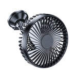 Suction Cup Car Cooling Fan USB Rechargeable 360° Rotation 3 Speed Adjustment Low Noise Strong Wind Universal Vehicle Fan