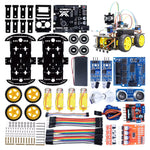 LinkMejor Automation Smart Robot Car Kit for Arduino Programming with Ultrasonic and Infrared Sensors Line Tracking Obstacle Avoidance DIY Educational STEM Kit