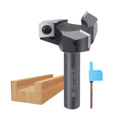 1/2 Inch Shank 3 Flutes Router Bit CNC Carbide Spoilboard Surfacing Slab Flattening Milling Cutter with 2" Cutting Diameter