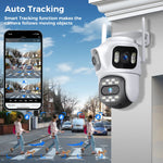 LinkMejor WSA18 8MP 4K 5X Zoom WiFi PTZ IP Camera Three Lens Three Screen Outdoor Camera Auto Tracking 2-Way Audio Video Surveillance CCTV Camera P2P ICSEE APP