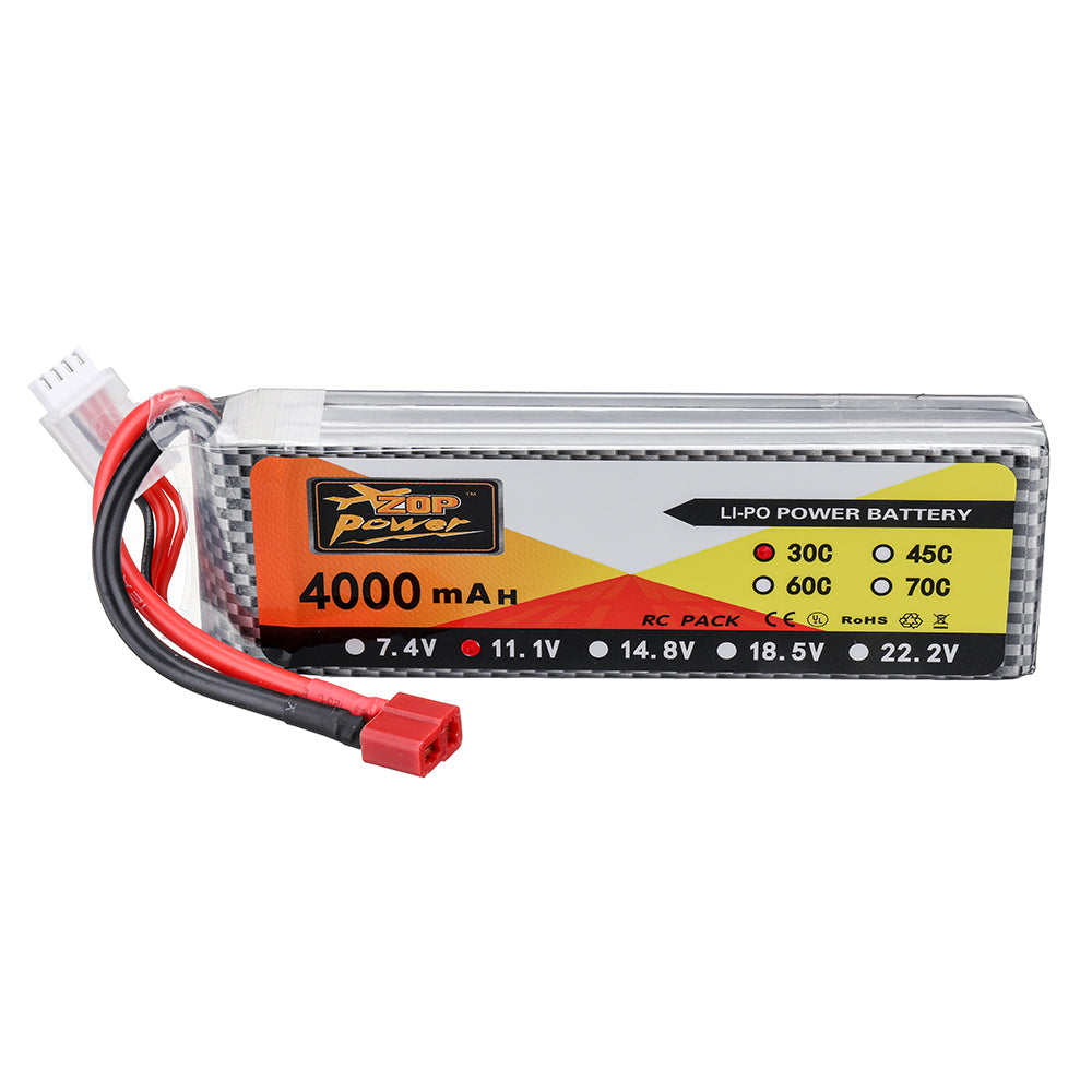 LinkMejor 11.1V 4000mAh 30C 3S LiPo Battery T Plug for RC Car