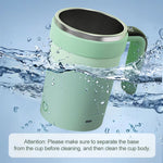 IPRee 380ML Detachable Automatic Magnetic Stirring Mug with Straw & Lid Stainless Steel Waterproof USB Electric Mixing Coffee Mug