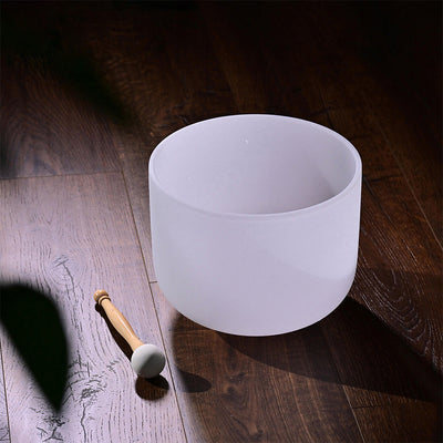 [US Direct]432Hz CVNC 8" A/B/C/D/F/G Note Frosted Crystal Singing Bowl Sound Healing Yoga