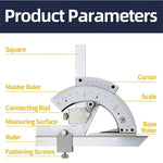 Universal Angle Ruler 0-320 Degrees High Precision No Parallax Carbon Steel Chrome Plated Laser Scale Angle Finder Protractor for Woodworking