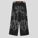 LinkMejor Mens Solid Color Gradient Pattern Pant Comfortable Button Zipper Wide Legged Long Trousers for Men