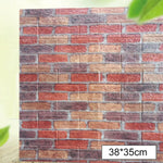 5Pcs 3D Soft Tile Brick Wall Sticker Self-adhesive Waterproof Foam Panel 38*35cm
