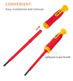 10 in 1 Insulated Screwdriver Set Home Maintenance Electrician Kit Anti Electric Red Ergonomic Handles for Electrical Repairs and Home Devices