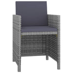 11 Piece Outdoor Dining Set with Cushions Poly Rattan Gray
