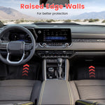 Floor Mats Anti-Slip Easy to Clean Black For 2019-2025 Chevrolet Silverado 1500/GMC Sierra 1500 & 2020-2025 Chevy Silverado/GMC Sierra 2500HD/3500HD Crew Cab with Rear Underseat Storage Box Front Bucket Seat