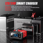 LinkMejor 12V 15A / 24V 5A 300W Battery Charger Lead-Acid AGM GEL LiFePO4 Tester Smart Pulse Repair Tools for Car Motorcycle Boat