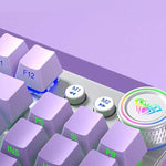 LinkMejor F3001 Tri-mode Mechanical Keyboard with Multifunctional Knob 87-keys Gradient Color RGB Lighting 2000mAh Battery E-sports Gaming Keyboards