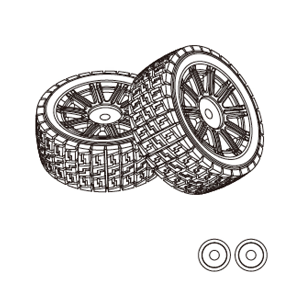 2PCS MJX 1/14 14303 RC Car Original Parts 1415A2 14303 Rubber Tires 1415B2 14302 TPR Tires