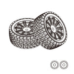 2PCS MJX 1/14 14303 RC Car Original Parts 1415A2 14303 Rubber Tires 1415B2 14302 TPR Tires