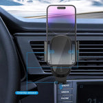 LinkMejor MV21 15W Wireless Charger Car Phone Holder Grip Mobile Clamp Stand Retractable Base Bracket Support for IPhone 15 14 13 for Samsung Galaxy S24 for Huawei Pura 70 Ultra