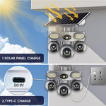 V380 6MP Triple Lens Solar Security Camera Outdoor PTZ 3-Way View Night Vision Motion Two Way Audio IP66 Weatherproof Battery Operated Home Surveillance System