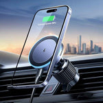 LinkMejor W525 Magnetic Car Phone Holder Car Air Vent Wireless Mobile Phone Charger Stand 360° Rotary Aluminum Alloy Mount Bracket for iPhone 16 16 Pro 15 14 13 Pro Max for Huawei Mate XT for Xiaomi 15pro for Samsung Galaxy Z Flip6
