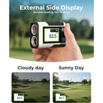 LinkMejor Golf Rangefinder 1312 Yards Slope Compensation 2.4 Inch Touchscreen 6X Magnification Flag Lock Vibration Rechargeable USB-C Golf Accessories IP54 Water Resistant
