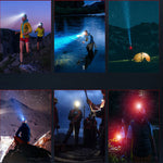 Portable Mini Smart Sensor LED Headlamp USB Rechargeable Super Bright Running Cycling Head Light Red Warning Light Waterproof Lantern Illuminator Lamp