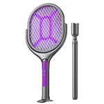 Tevorex 5-In-1 Telescopic Electric Mosquito Racket Mosquito Killer UV Utilizes 90° Rotating Auto Capture Folding Fly Swatter USB Rechargeable with Dual Safety Switches