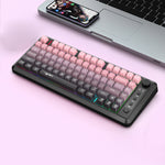 LinkMejor L400 Three Mode Wireless Gaming Keyboard 81 Keys Ergonomic RGB Backlight Membrane 2000mAh Battery Gradient Keycaps Gamer Keyboards