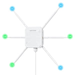LinkMejor AX3000 WiFi6 Outdoor Router High Power Long Range Access Point Dual Band 2.4G+5G WiFi Mesh Extender Booster with PoE IP67 Weatherproof Wi-Fi Repeater with 6 Antennas