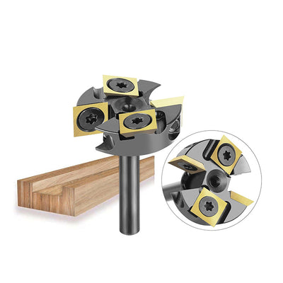 1/4 Inch 6.35mm Shank 4 Flutes TiAlN Coating Spoilboard Surfacing Router Bit Slab Flattening Router Bit with 25.4mm/31.75mm/34.9mm/38.1mm Cutting Diameter