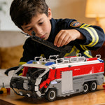 LinkMejor 66148 US Firetruck Elevated Water Towers Model Building Block Kit Brick Set Kids Gifts