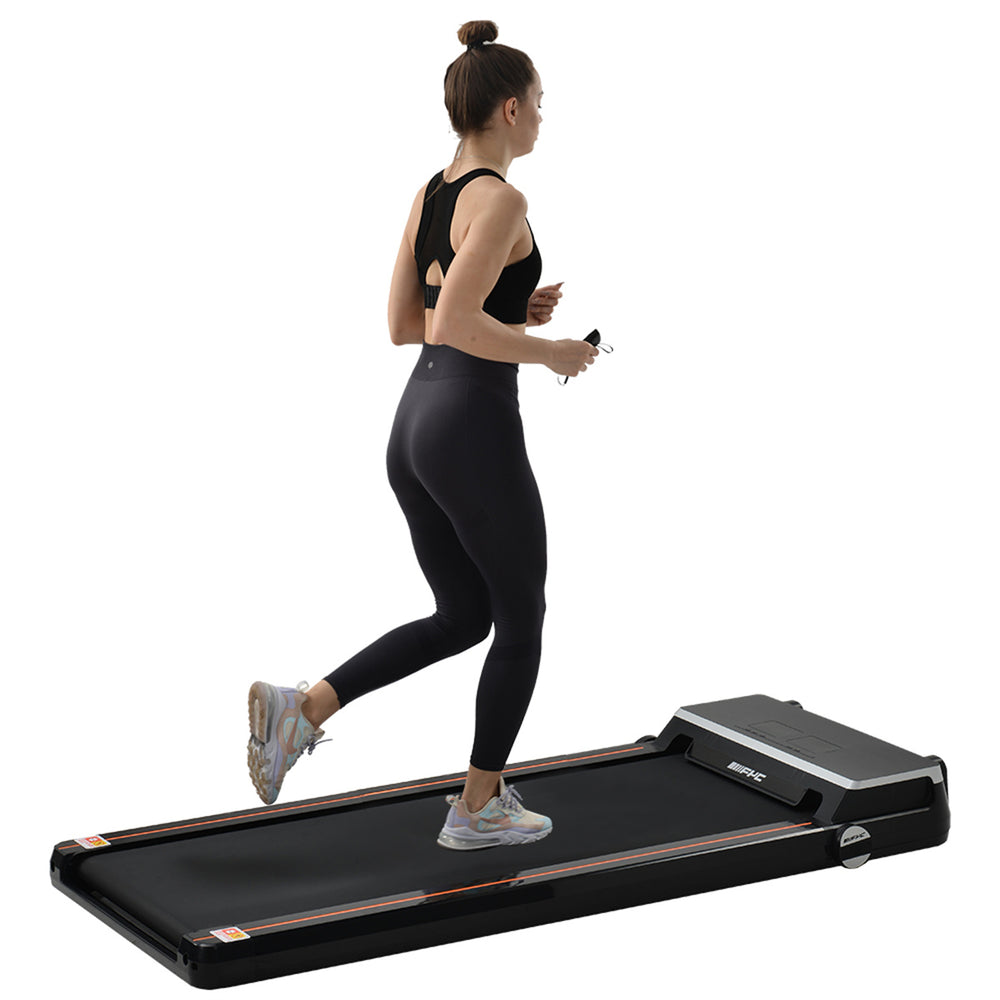 [USA Direct] FYC JK30F-9 Under Desk Treadmill 2.5HP Power Motor 6km/h Max Speed 100KG Weigh Capacity APP Control bluetooth Music LED Display Installation-free Running Fitness for Home Gym Workouts