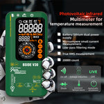 LinkMejor V30 Digital Multimeter Infrared Thermometer Measures AC/DC Voltage Current Resistance Capacitance Frequency Dual Power Options Flashlight V~Alert 4:1 Object Distance Ratio