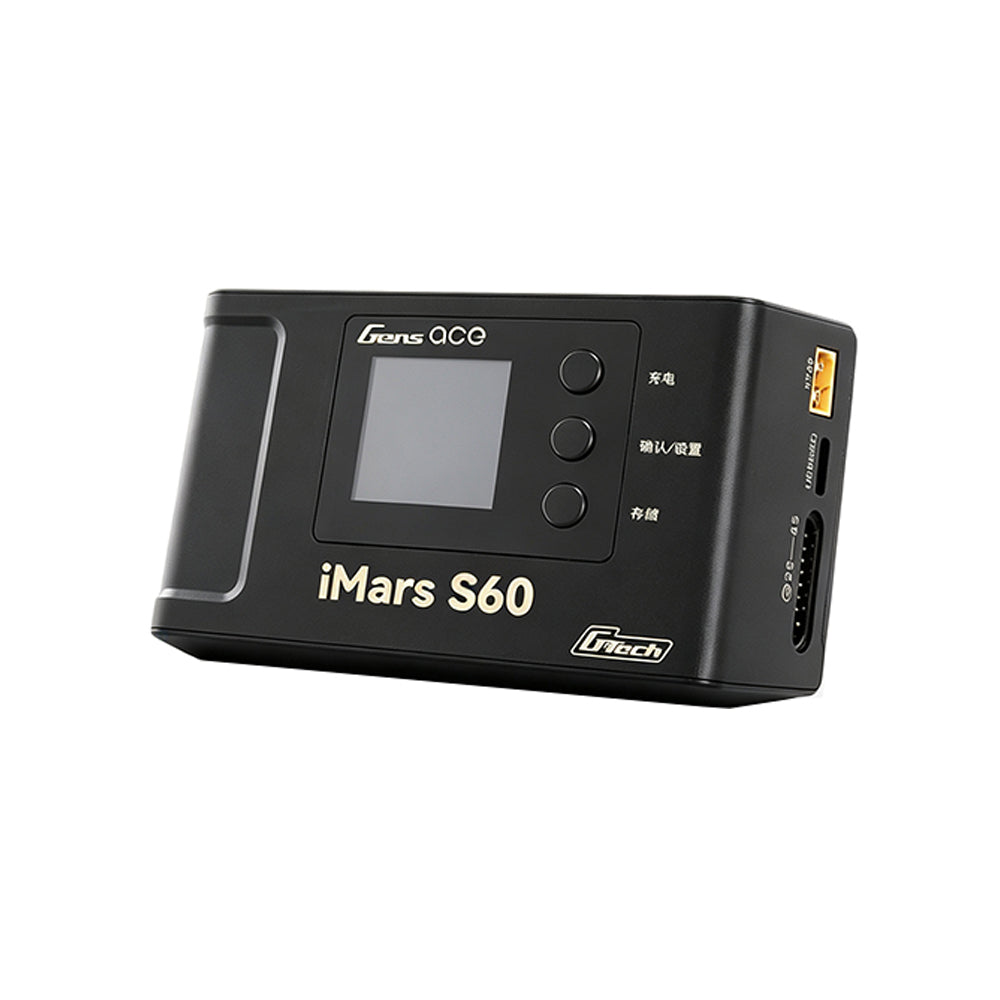 Gens Ace iMars S60 Smart Charger 5A 60W 1.5 Inch Screen for 2-4S LiHV / LiPo Battery