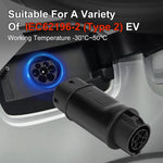 LinkMejor Type 1 to Type 2 AC Charging Adapter AC 110V-250V 32A MAX EV Charger Adapter SAE J1772 To IEC 62196-2 Car Accessories