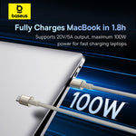 Baseus Tungston Gold Series 5A 100W Type-C to Type-C Cable Fast Charging Data Transmission Tinned Copper Core Line 1M Long for iPhone 15 15 Pro for Huawei Mate60 Pro for Xiaomi 14pro for Samsung Galaxy ZFlip4