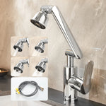Universal G1/2 Hot and Cold Rotating Faucet 1080 Degree Rotation Copper Material Dual Mode Output Lift Type for Kitchen Bathroom Optional