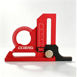 180° Height Gauge Dual-Scale Inch/mm on Column Sliding Marking Depth Measurement Angle Finder Scribing Ruler for Woodworking