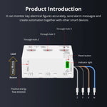 Zemismart 3 Phase WiFi Energy Meter Smart Power Consumption Monitor Max 63A Measure Alarm 208V-415V works with Tuya Smart Life App