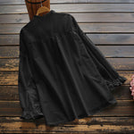 LinkMejor Women Long Sleeve Blouse Casual Solid Button Down Shirts Female Cotton Tops Chemise S-5XL, Spring Fall for Women Tops