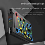Bominfit Multifunctional Foldable Push-Up Stand with Resistance Band Anti-slip Handles Supports Up to 150kg Home Gym Fitness Board for Chest Back Shoulder Triceps