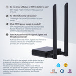 ETH-MG21/ETH-MG24 POE Zigbee3.0 Ethernet Gateway PoE WiFi USB 2x5dBi Antenna for Home Assistant ZHA Zigbee2MQTT Thread Matter Multi-PAN IoT Coordinator