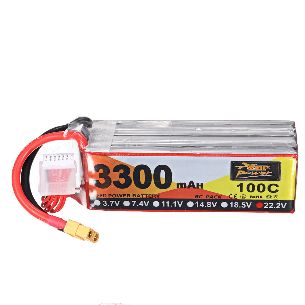 LinkMejor Power 22.2V 3300mAh 100C 6S Lipo Battery XT60 Plug for RC Racing Drone