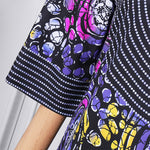 LinkMejor Womens Elegant Half Sleeve Noble Crew Neck Printed Maxi Dresses (Plus Size)