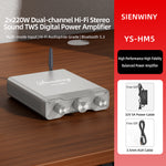 YS Audio YS-HM5 Bluetooth Digital Amplifier 2x220W 2.0 Channel TPA3251 SNR ≥98dB 20Hz-20KHz Bluetooth/USB/AUX 2-8Ω DC24-36V Hi-Fi Amp