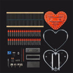 DIY Electronic Kit Heart-Shaped LED Flow Light 32/25 LEDs Colorful Light FR-4 Circuit Board Battery Powered Educational Project Electronics Soldering Practice