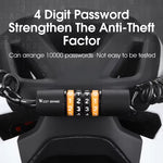 WEST BIKING Bicycle Lock Steel Cable Chain Security 4 Digit Combination Anti-Theft Password Code Safety Bike Lock