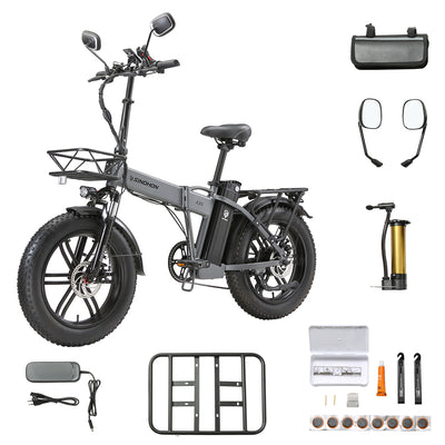 [EU DIRECT] SINOHON A20 Electric Bike 48V 22AH 1000W Motor Recommended Top Speed 25KM/H 20inch 80KM Max Mileage 150KG Max Load Electric Bicycle