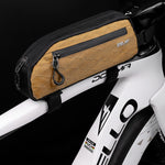 LinkMejor Portable Bike Tube Bag Waterproof Big Capacity Top Zipper Hook Loop Strap Installation Nylon Bicycle Frame Bag for MTB Outdoor Riding