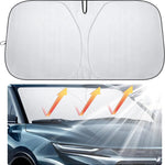 LinkMejor Car Sunshade Windshield Heat Insulation Sunscreen Baffle Car Front Window Sunshade Summer Curtain Car Sunshade